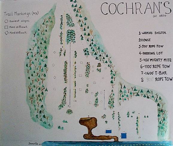 Trail map Cochran Ski Area