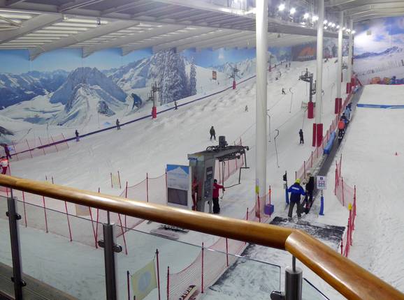 View from the balcony in The Snow Centre indoor ski resort