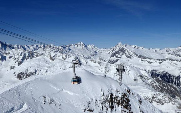 Biggest height difference in the SkiArena Andermatt-Sedrun – ski resort Gemsstock – Andermatt