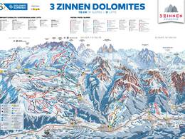 Trail map 3 Zinnen Dolomites – Helm/Stiergarten/Rotwand/Kreuzbergpass