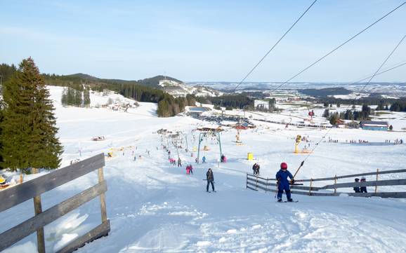 Highest base station in Bavarian Alpine Foreland – ski resort Schwärzenlifts – Eschach