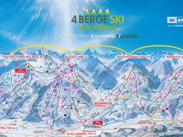 Trail map Schladming – Planai/​Hochwurzen/​Hauser Kaibling/​Reiteralm (4-Berge-Skischaukel)