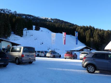 Tannheimer Tal: access to ski resorts and parking at ski resorts – Access, Parking Wannenjoch/Rohnenspitze – Schattwald/Zöblen