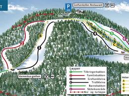 Trail map Oslo Skisenter Grefsenkollen