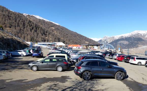 Upper Venosta Valley (Obervinschgau): access to ski resorts and parking at ski resorts – Access, Parking Watles – Malles Venosta (Mals)