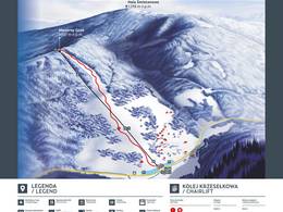 Trail map Mosorny Groń – Zawoja