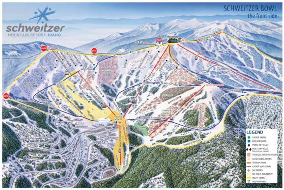 Trail map Schweitzer Mountain Resort