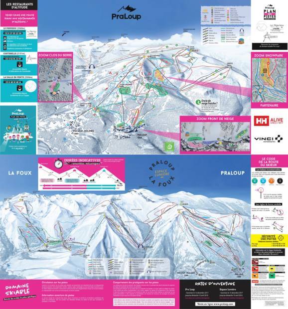 Trail map Espace Lumière – Pra Loup/Val d’Allos