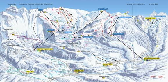 Trail map Hoch-Ybrig – Unteriberg/Oberiberg