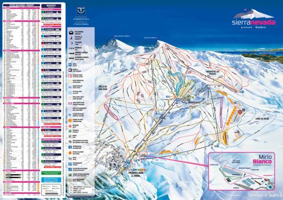 Trail map Sierra Nevada – Pradollano