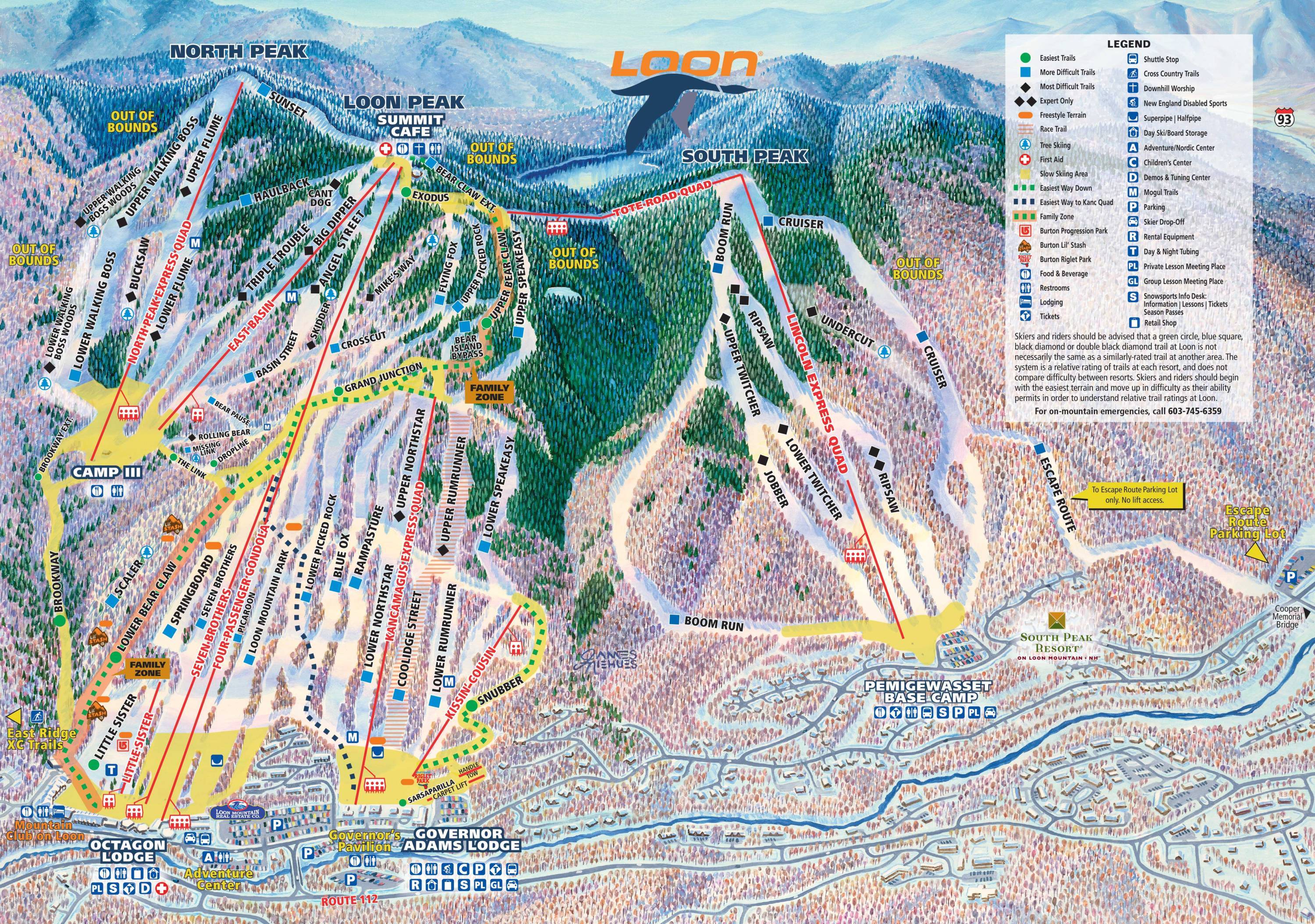 Trail map Loon Mountain