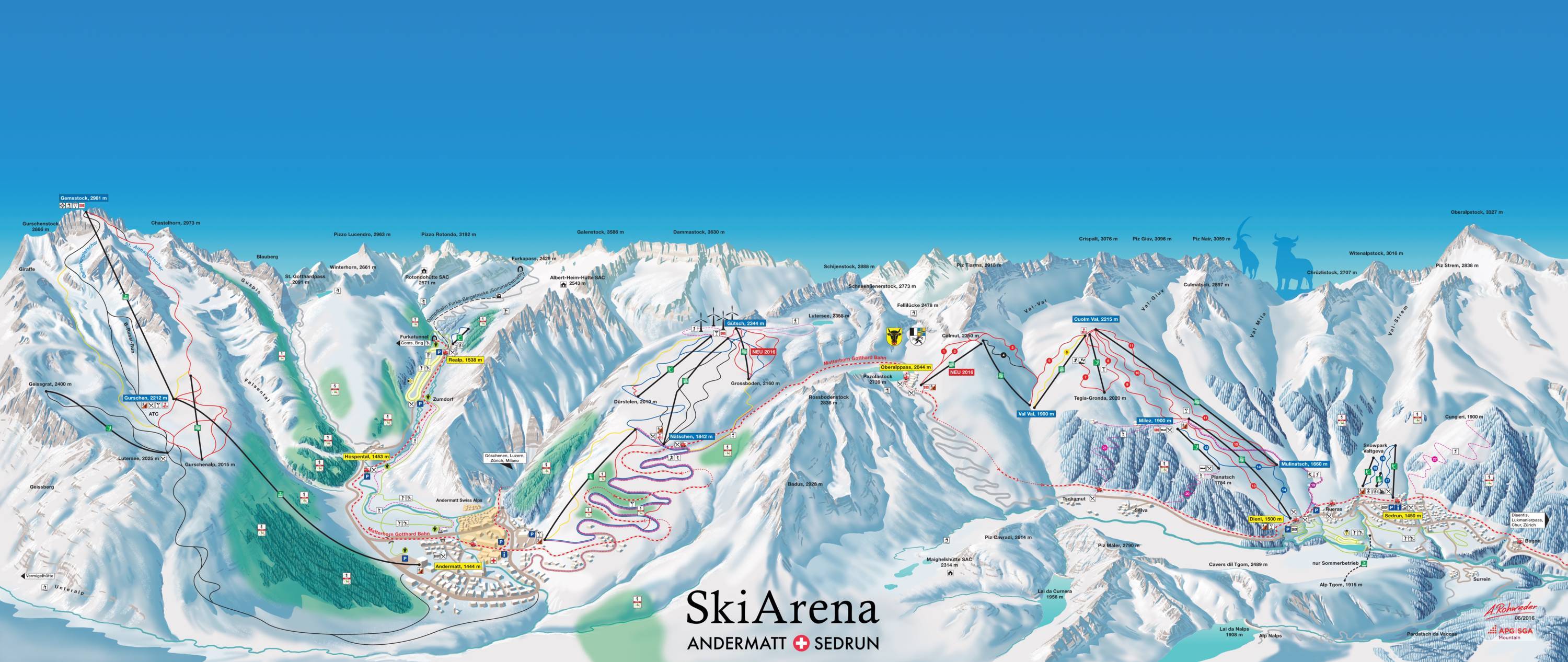 Trail map Gemsstock – Andermatt