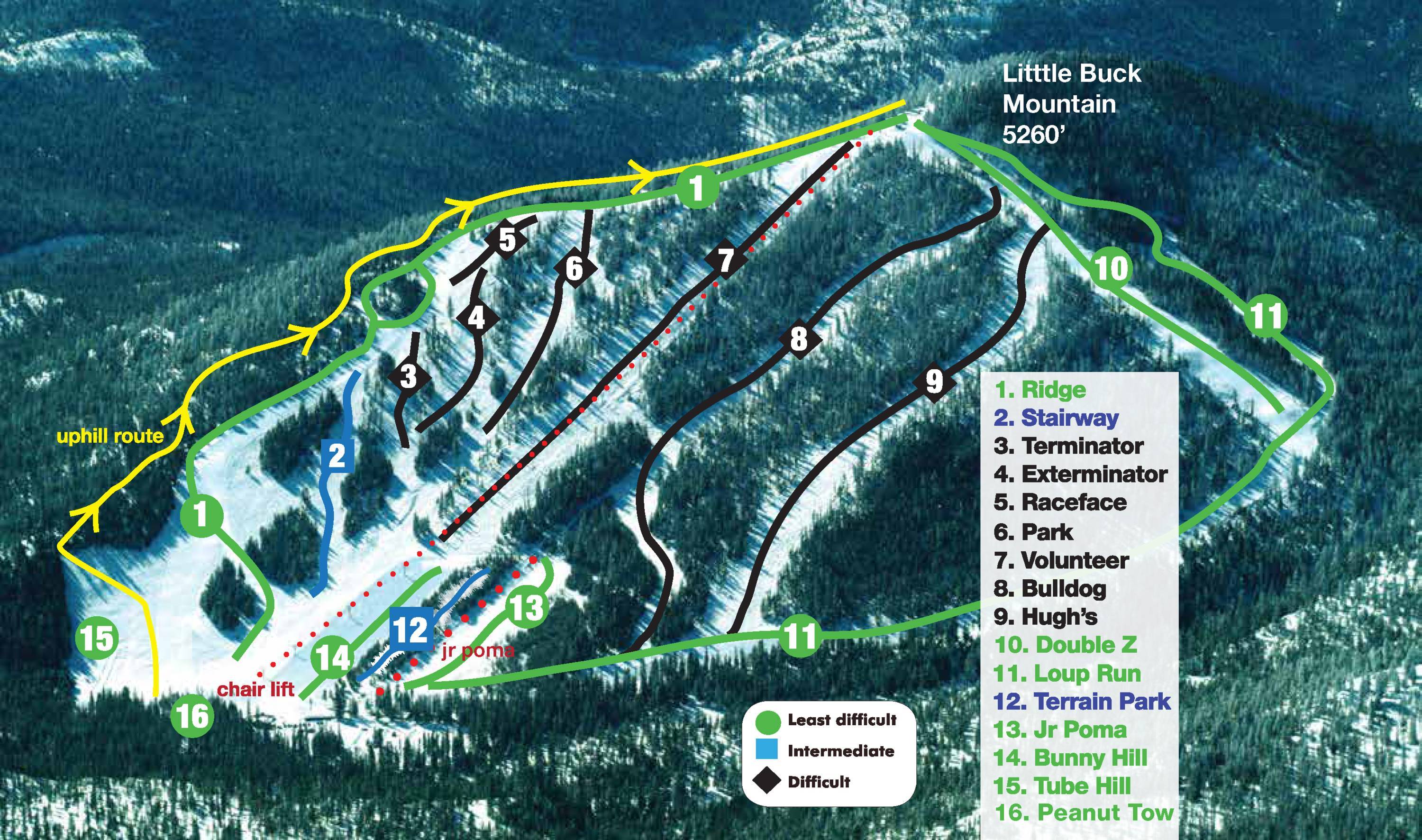 Ski Bowl Trail Map Trail Map Loup Loup Ski Bowl