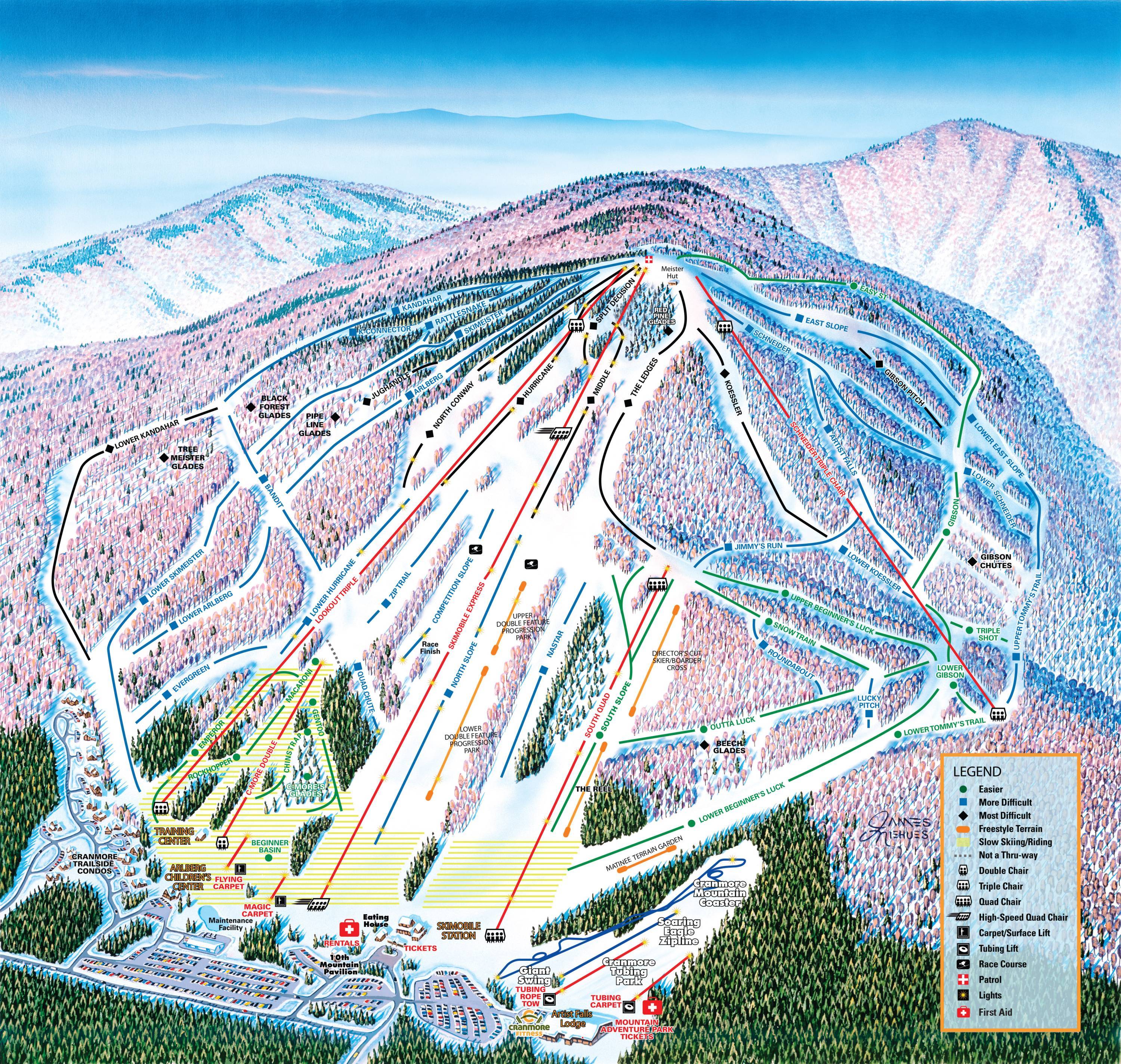 Cranmore Mountain Resort Trail Map Trail Map Cranmore Mountain Resort