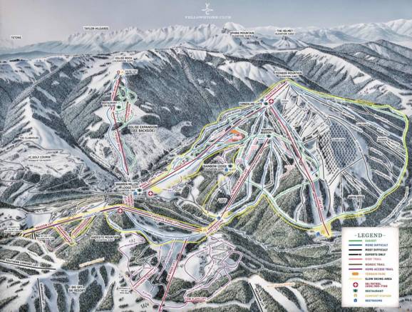 Yellowstone  Ski Map Trail map Yellowstone Club