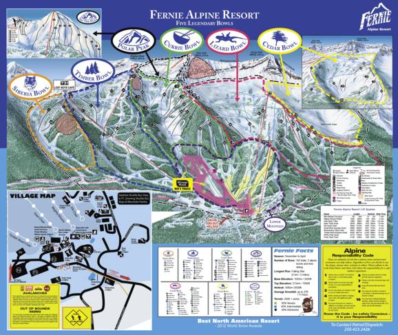 Fernie Ski Resort Trail Map Trail Map Fernie