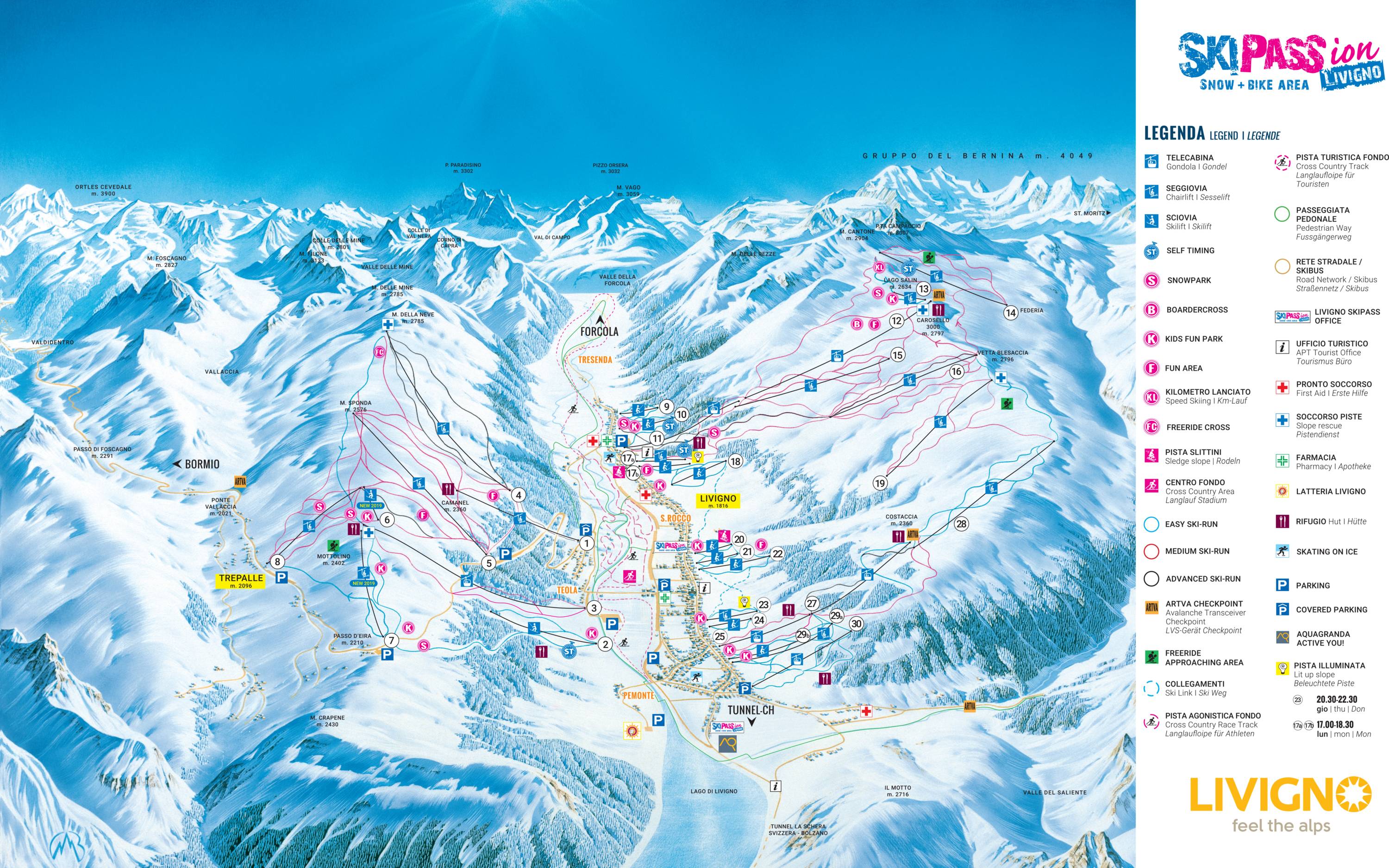 mapa livigno Trail map Livigno