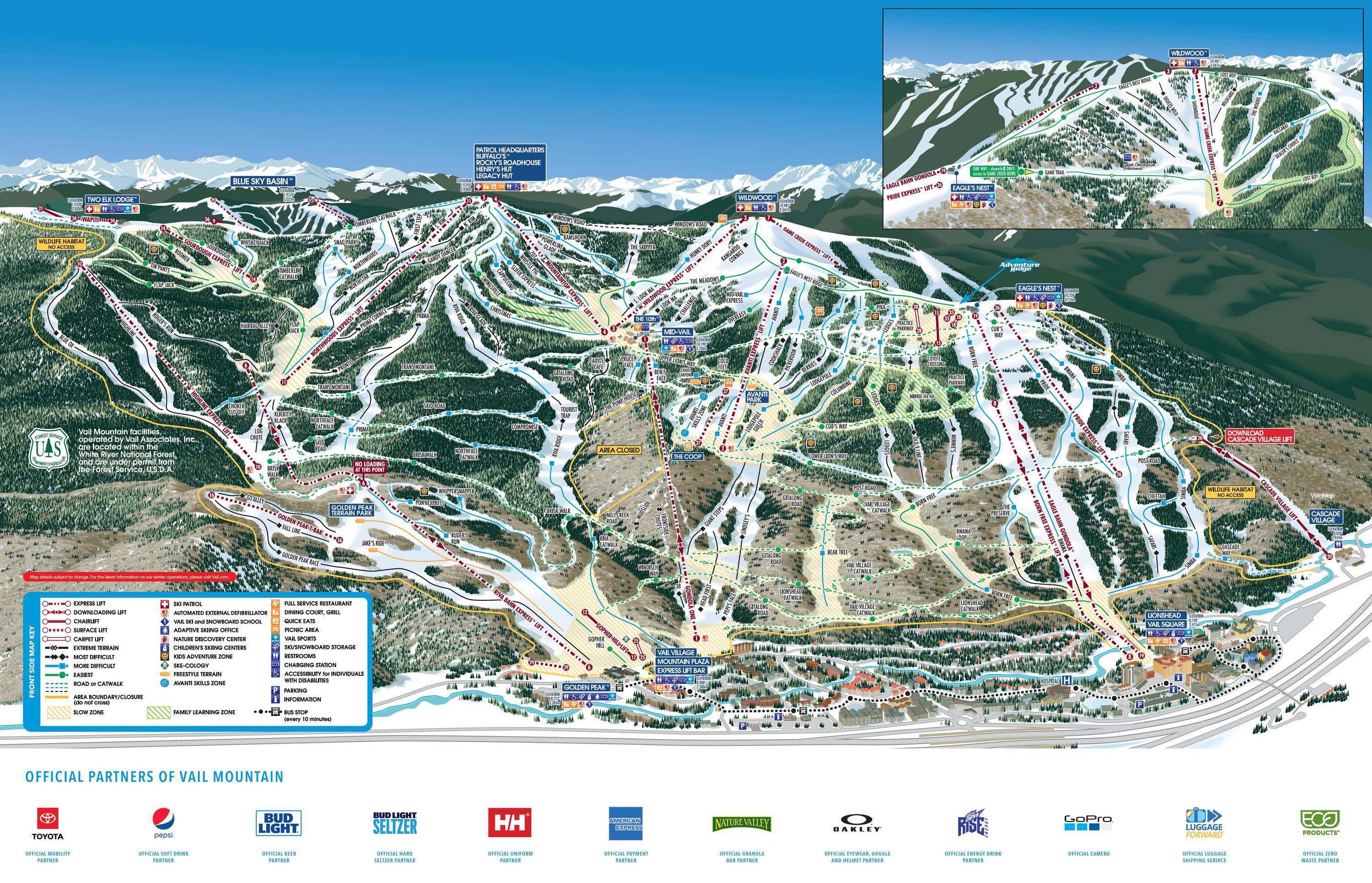 China Bowl Vail Map Trail Map Vail