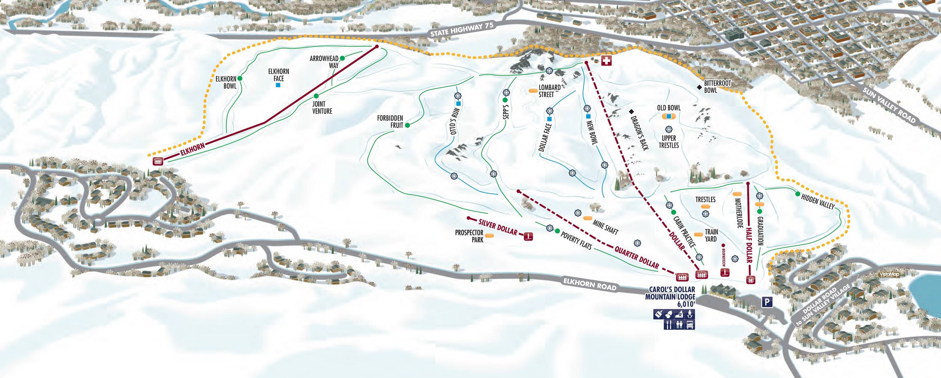 Dollar Mountain Trail Map Trail Map Dollar Mountain – Sun Valley