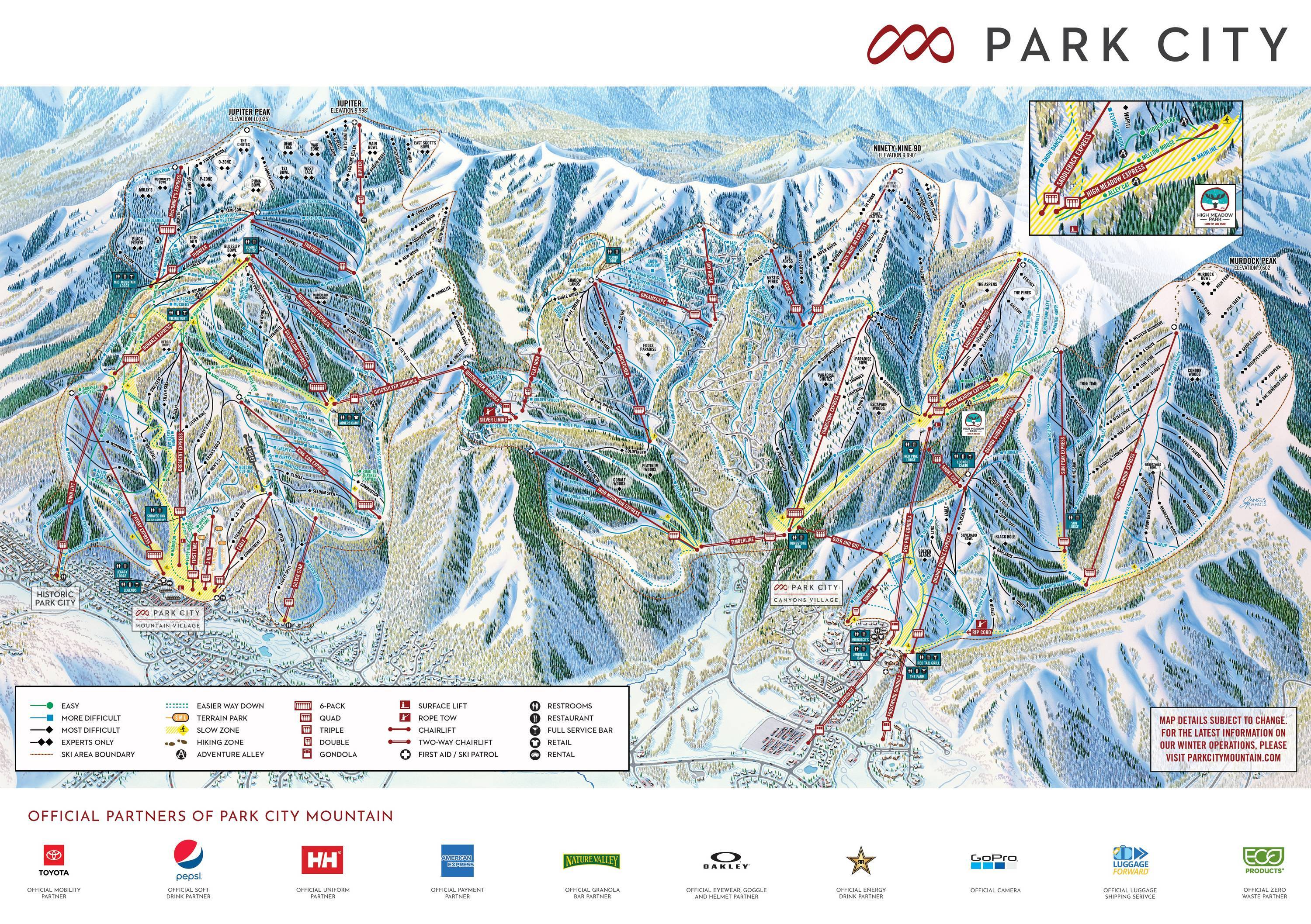 Utah Ski Resorts Map Trail Map Park City