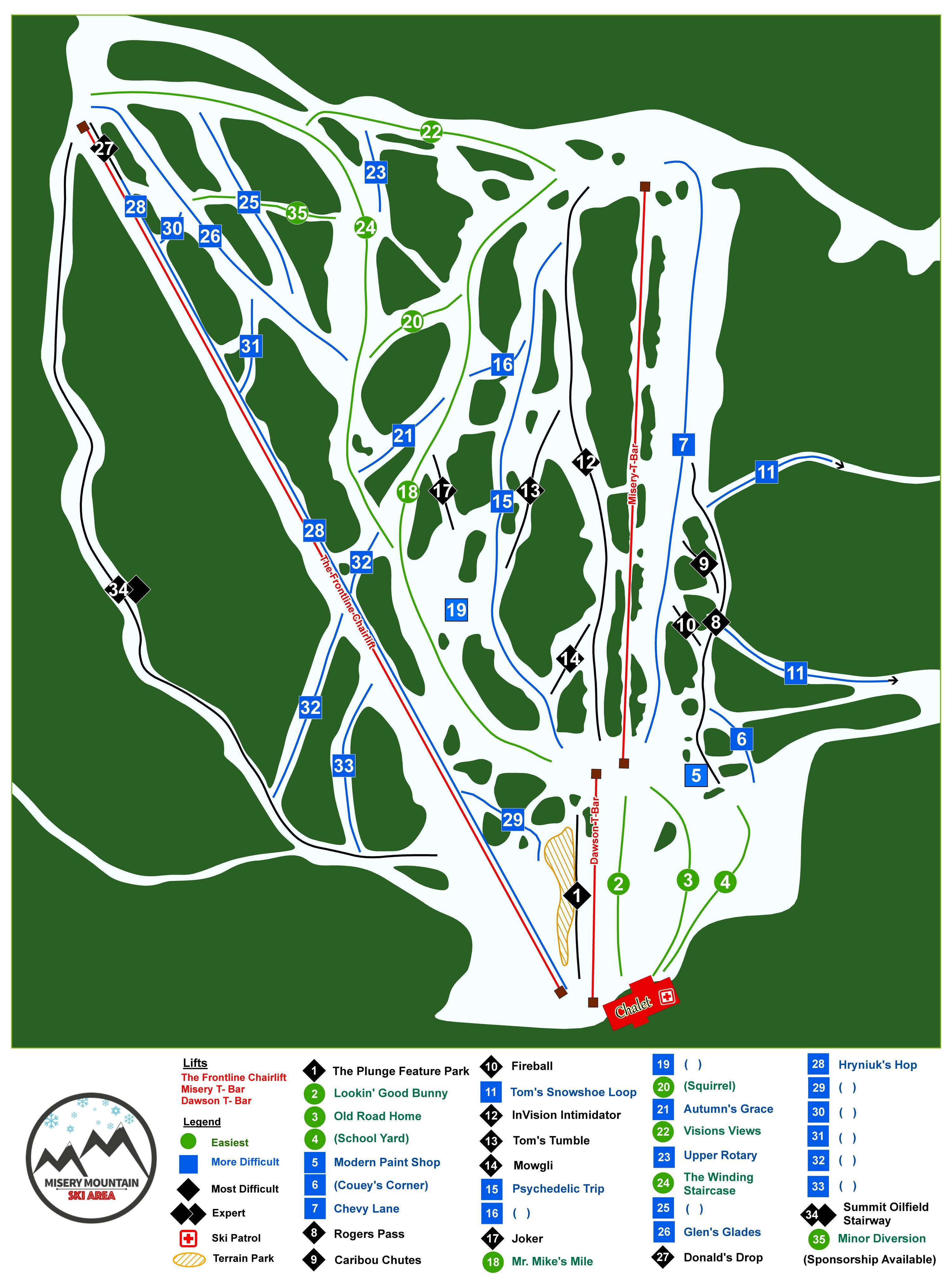 Mount Misery Trail Map Trail Map Misery Mountain