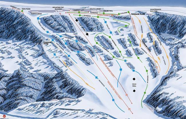 Ski Sundown Trail Map Trail Map Sundown Mountain Resort