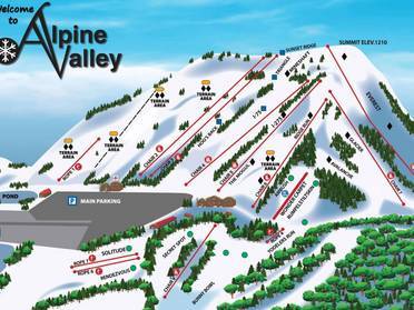 Swiss Valley Ski Map Ski Resort Alpine Valley – White Lake - Skiing Alpine Valley – White Lake