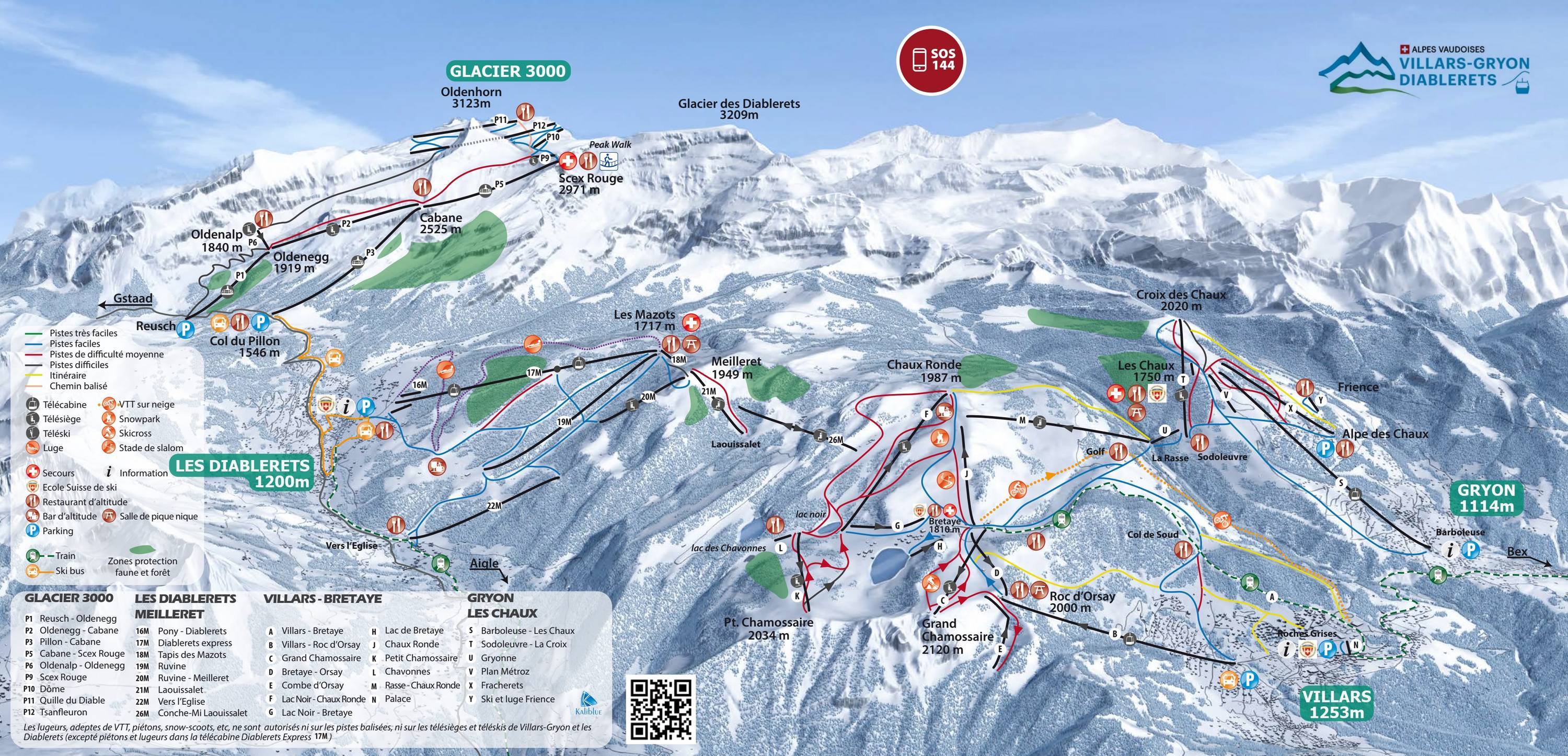 Glacier 3000 Ski Map Trail Map Glacier 3000 – Les Diablerets