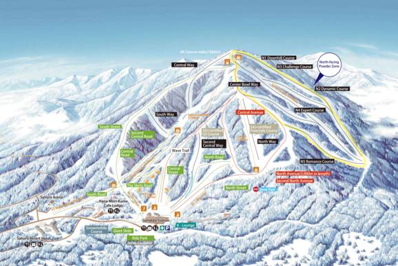 Hokkaido Ski Resorts Map Trail Map Sahoro