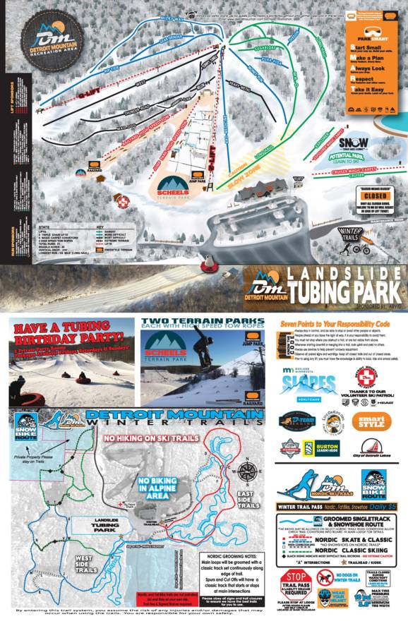 Detroit Mountain Ski Map Trail Map Detroit Mountain