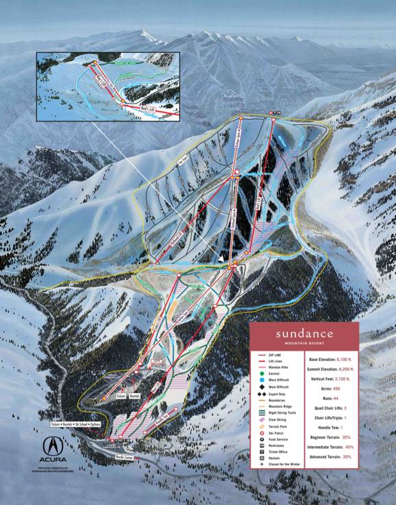 Sundance Ski Resort Trail Map Trail Map Sundance
