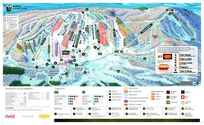 Map Of Boyne Highlands Resort Trail Map The Highlands At Harbor Springs