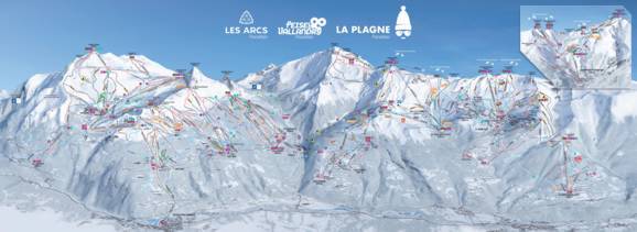 les arcs ski map Trail Map Les Arcs Peisey Vallandry Paradiski