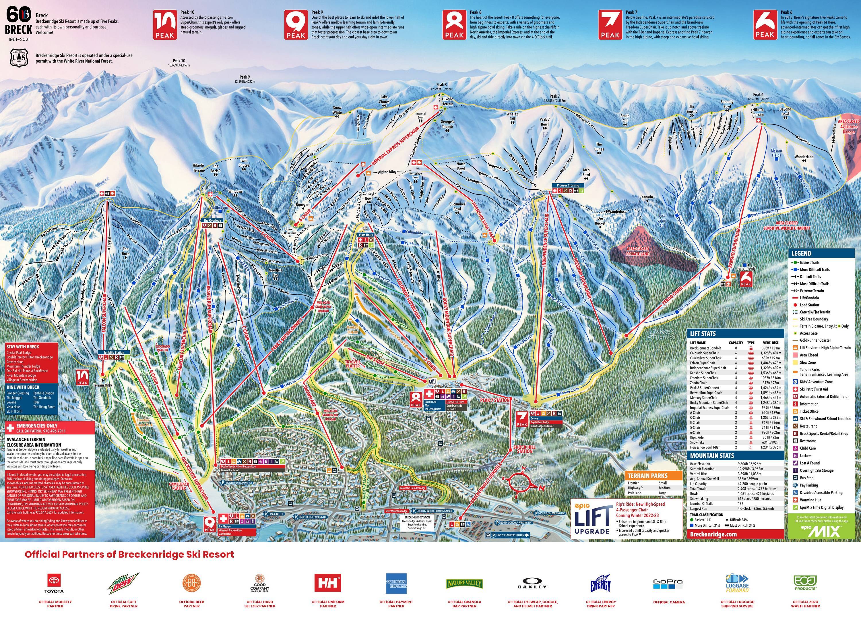 Breckenridge Winter Trail Map Trail Map Breckenridge