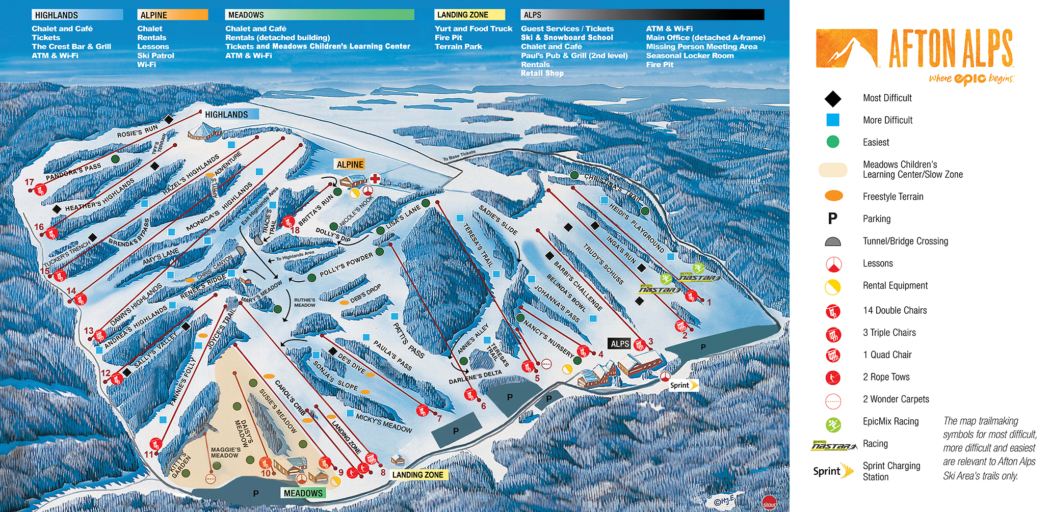 Afton Alps Trail Map Trail Map Afton Alps