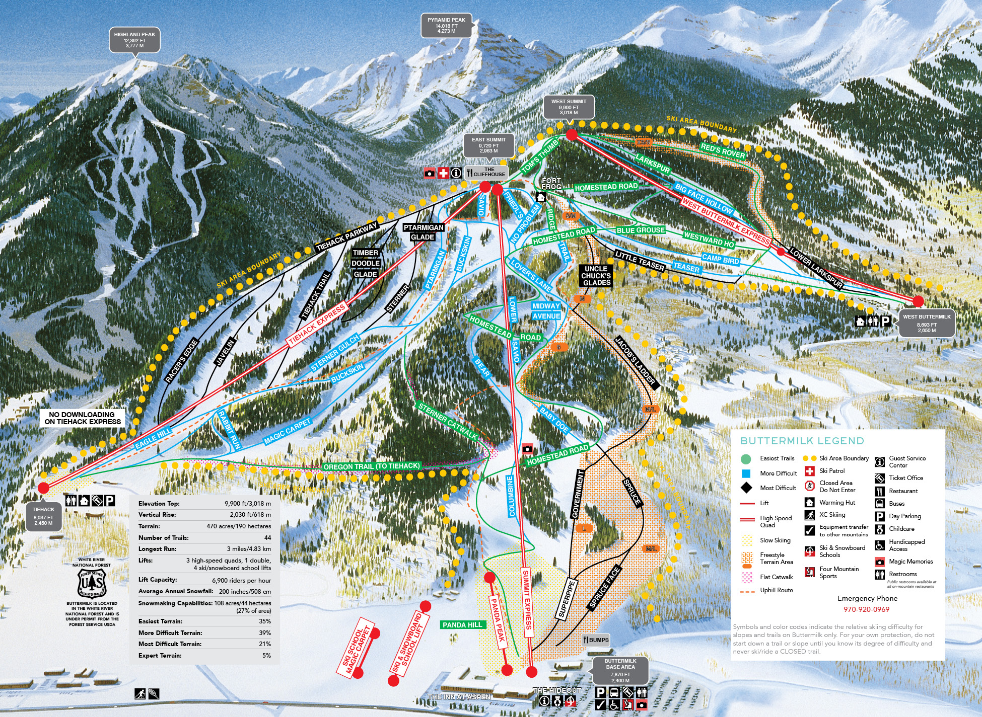 Aspen Highlands Trail Map Trail Map Buttermilk Mountain