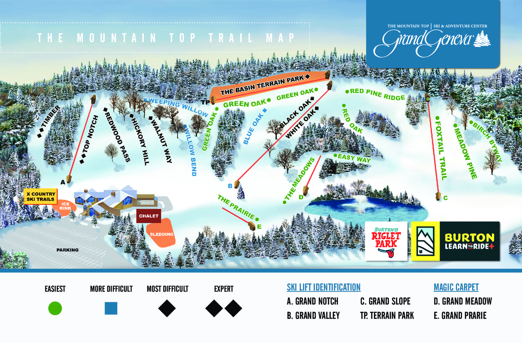 Grand Geneva Ski Trail Map Trail Map Grand Geneva