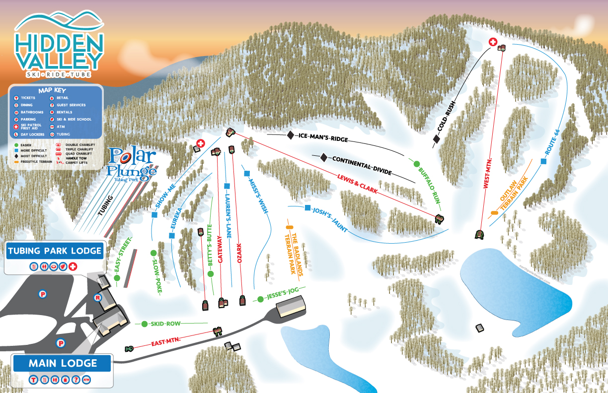 Hidden Valley Ski Resort Trail Map Trail Map Hidden Valley (Mo)