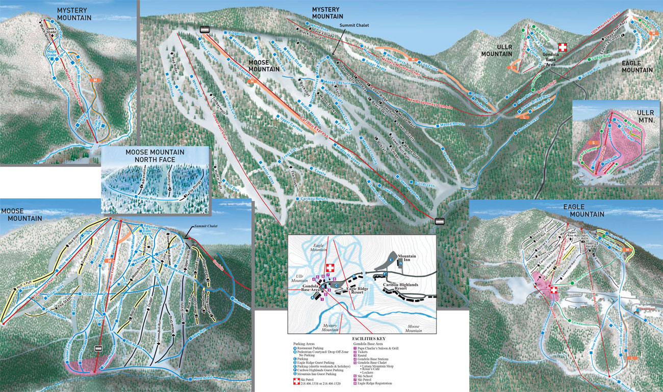 Caribou Highlands Resort Map Trail Map Lutsen Mountains