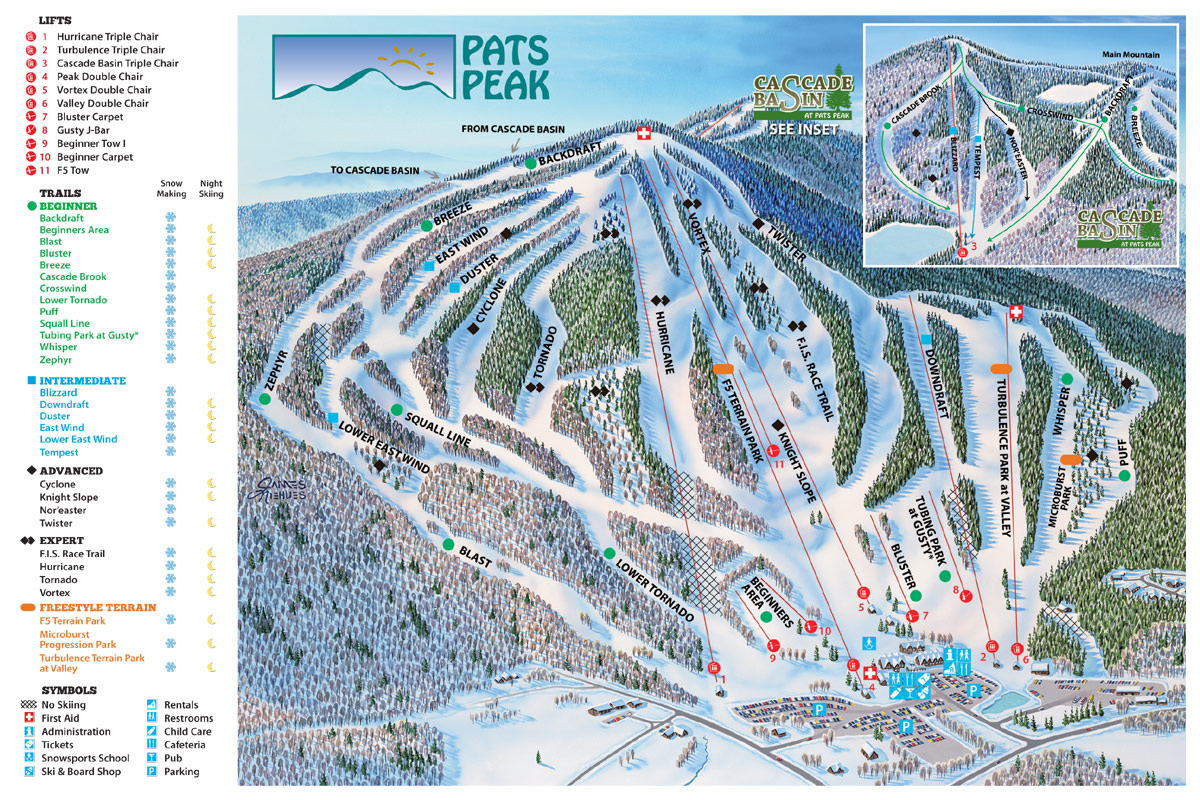 Mcintyre Ski Area Trail Map Trail Map Pats Peak