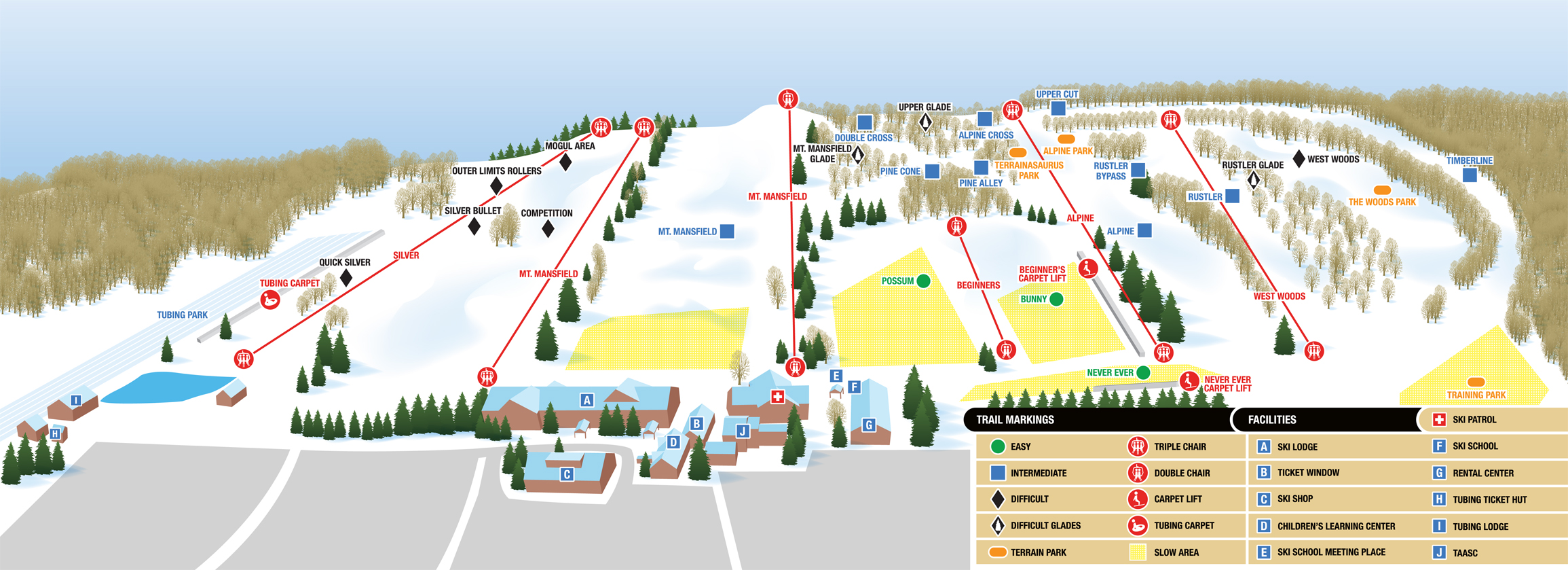 Snow Trails Trail Map Trail Map Snow Trails