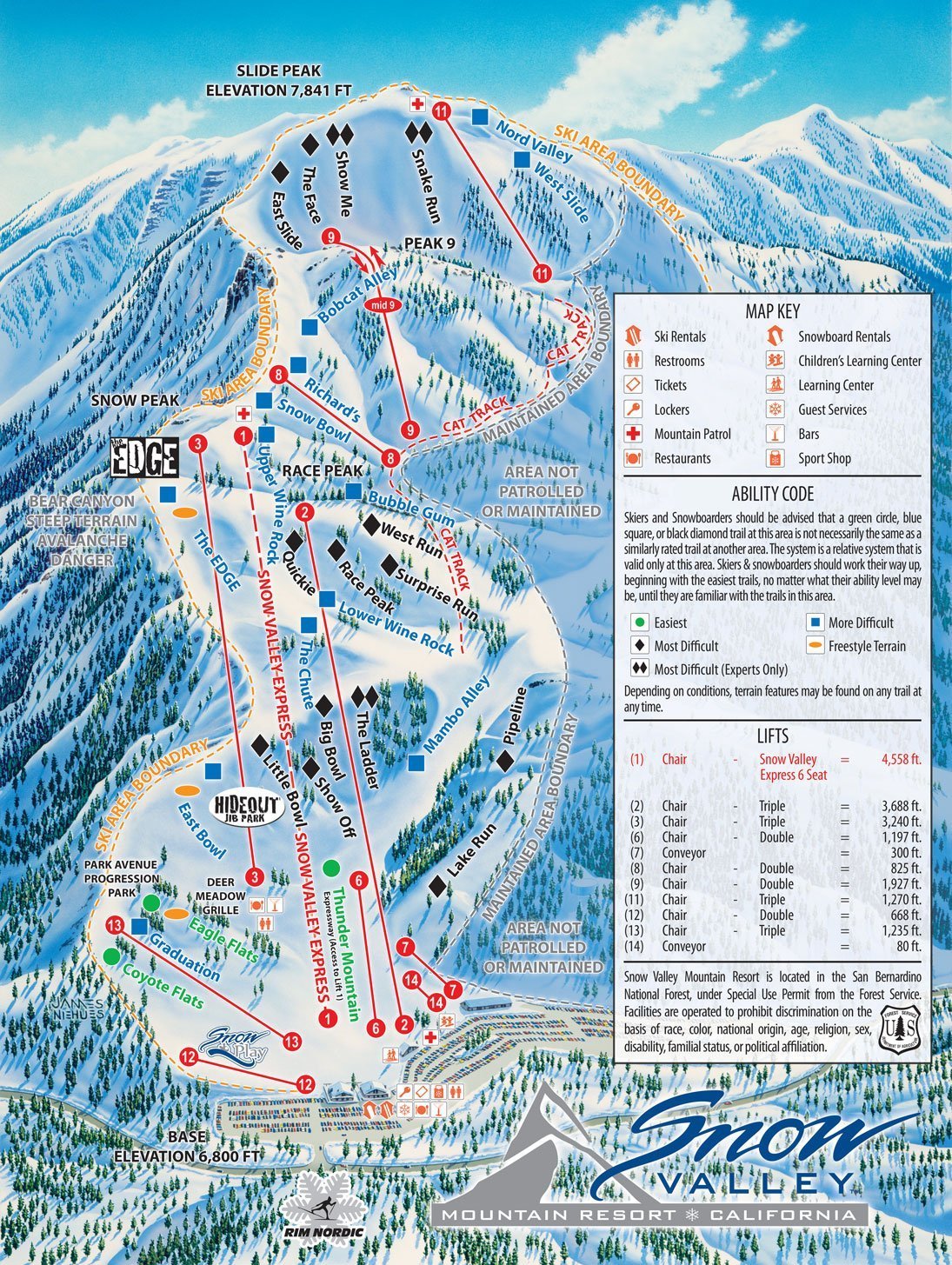 Snow Valley Trail Map Trail Map Snow Valley