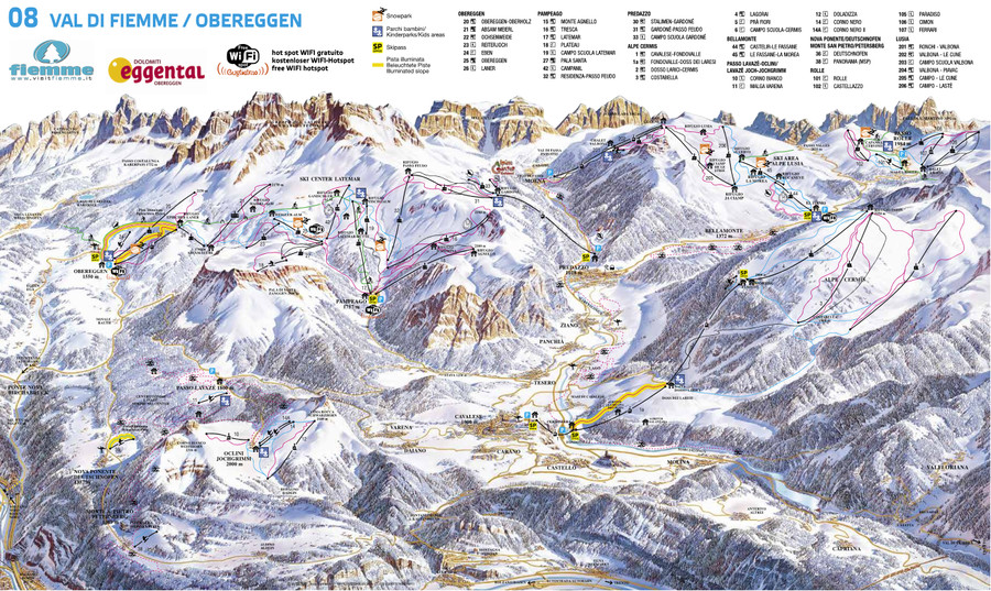 Trail map Alpe Cermis – Cavalese