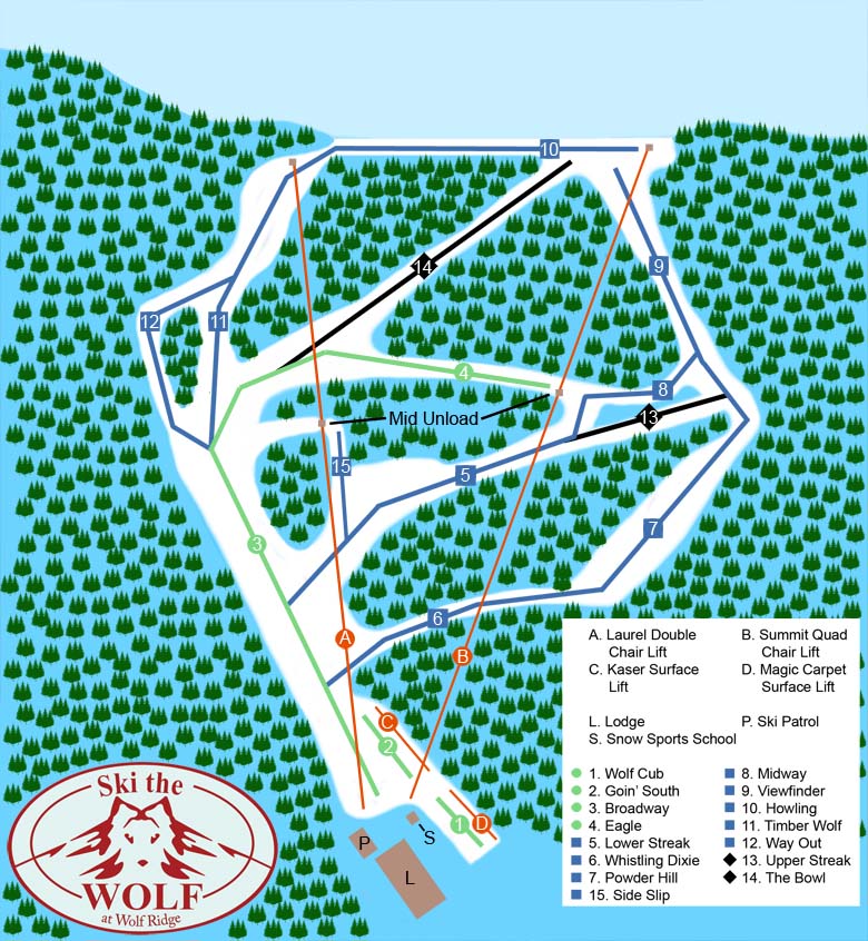 Wolf Ridge Ski Resort Trail Map Trail Map Wolf Ridge